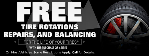 Free Rotations, Repairs, and Balancing with 4-Tire Purchase